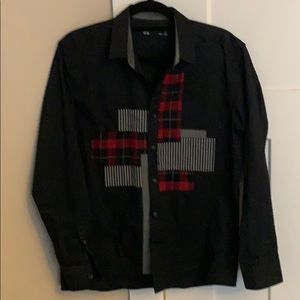 AT-20 black slim patch shirt